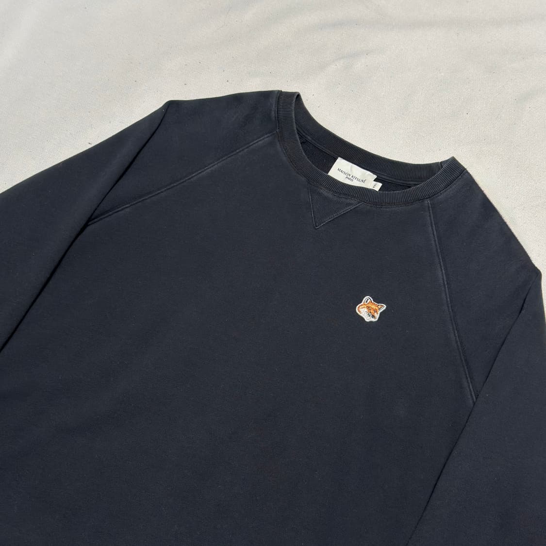 XXL 메종키츠네 여우 로고 블랙 맨투맨 상품이미지1