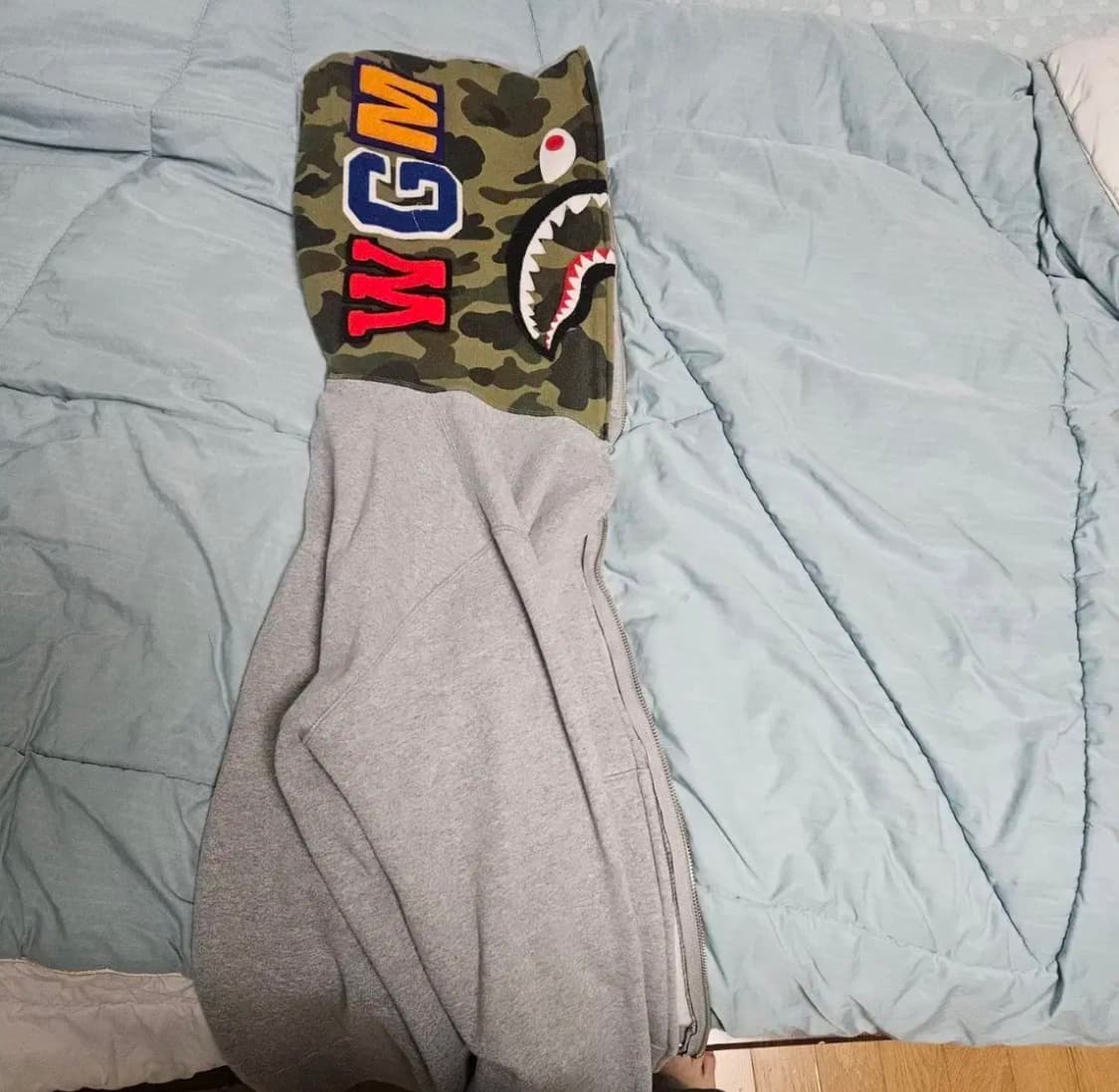 베이프 샤크 후드집업 카모/회색 L 상품이미지1