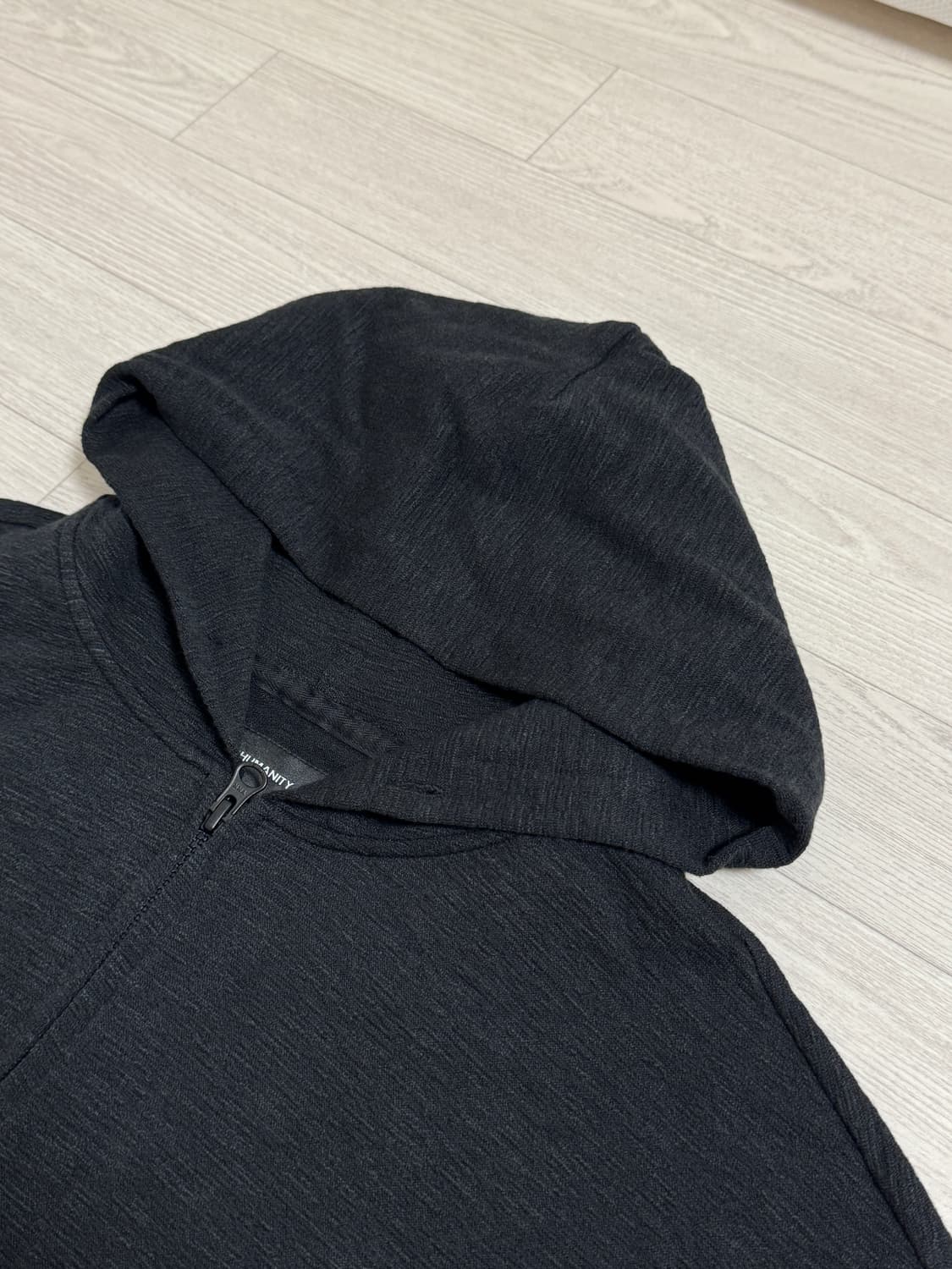 999휴머니티 슬럽 울 후디드 집업 블랙 1 상품이미지2