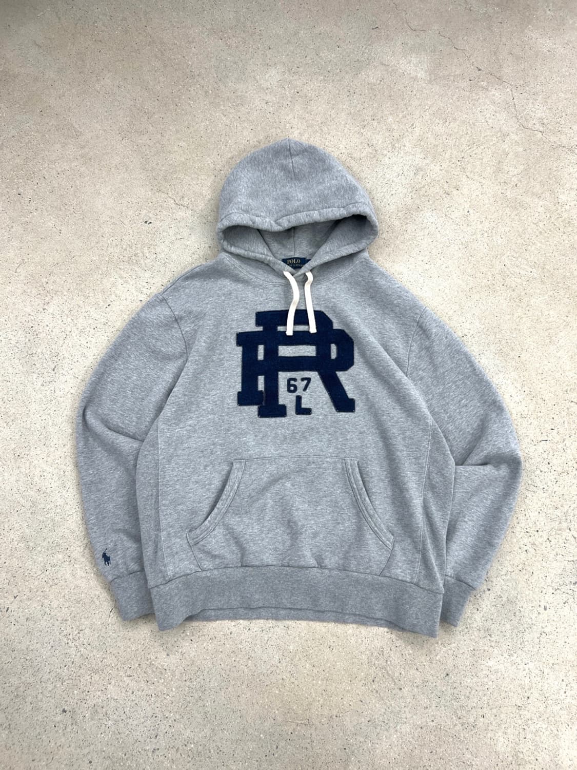 폴로 랄프로렌 빅로고 그레이 후드 티셔츠 상품이미지1