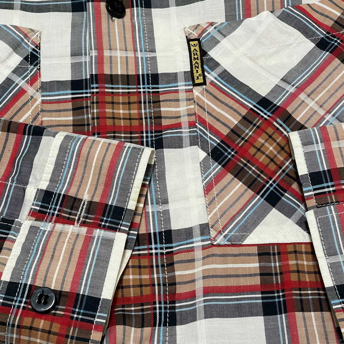 [M] 아르마니진 빈티지 체크 셔츠 상품이미지3