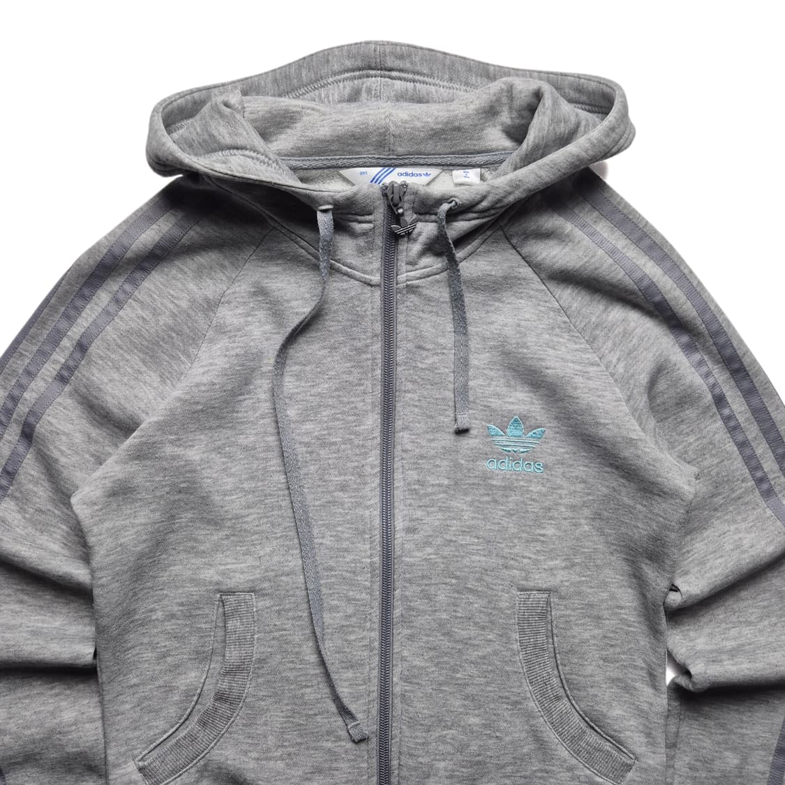 [95] 아디다스 빅로고 후드집업 그레이 민트 상품이미지4