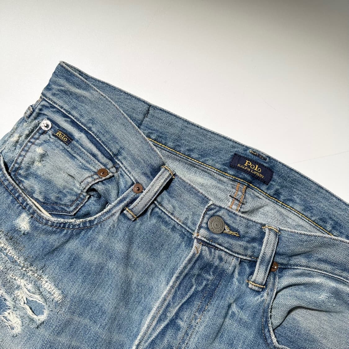 폴로 랄프로렌 카모 패치 디스트로이드 설리반 슬림핏 데님 팬츠 상품이미지4