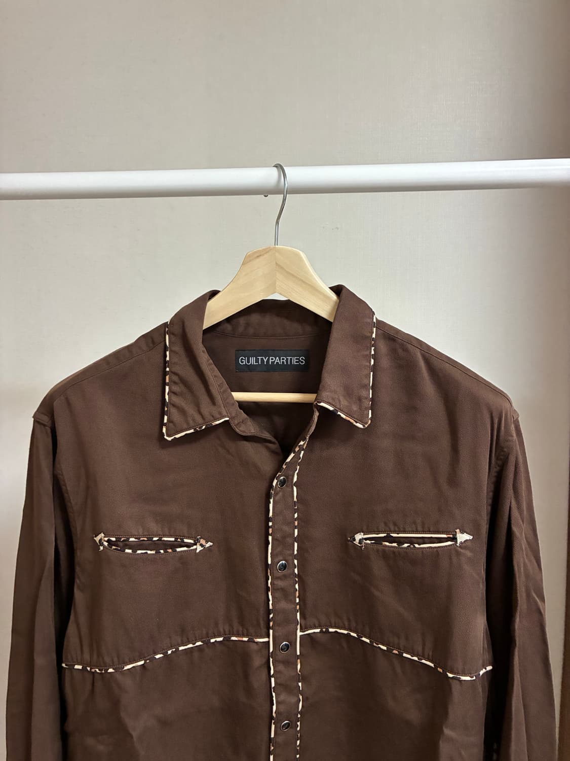 [M]와코마리아 23시즌 레오파드 웨스턴셔츠 브라운 상품이미지1