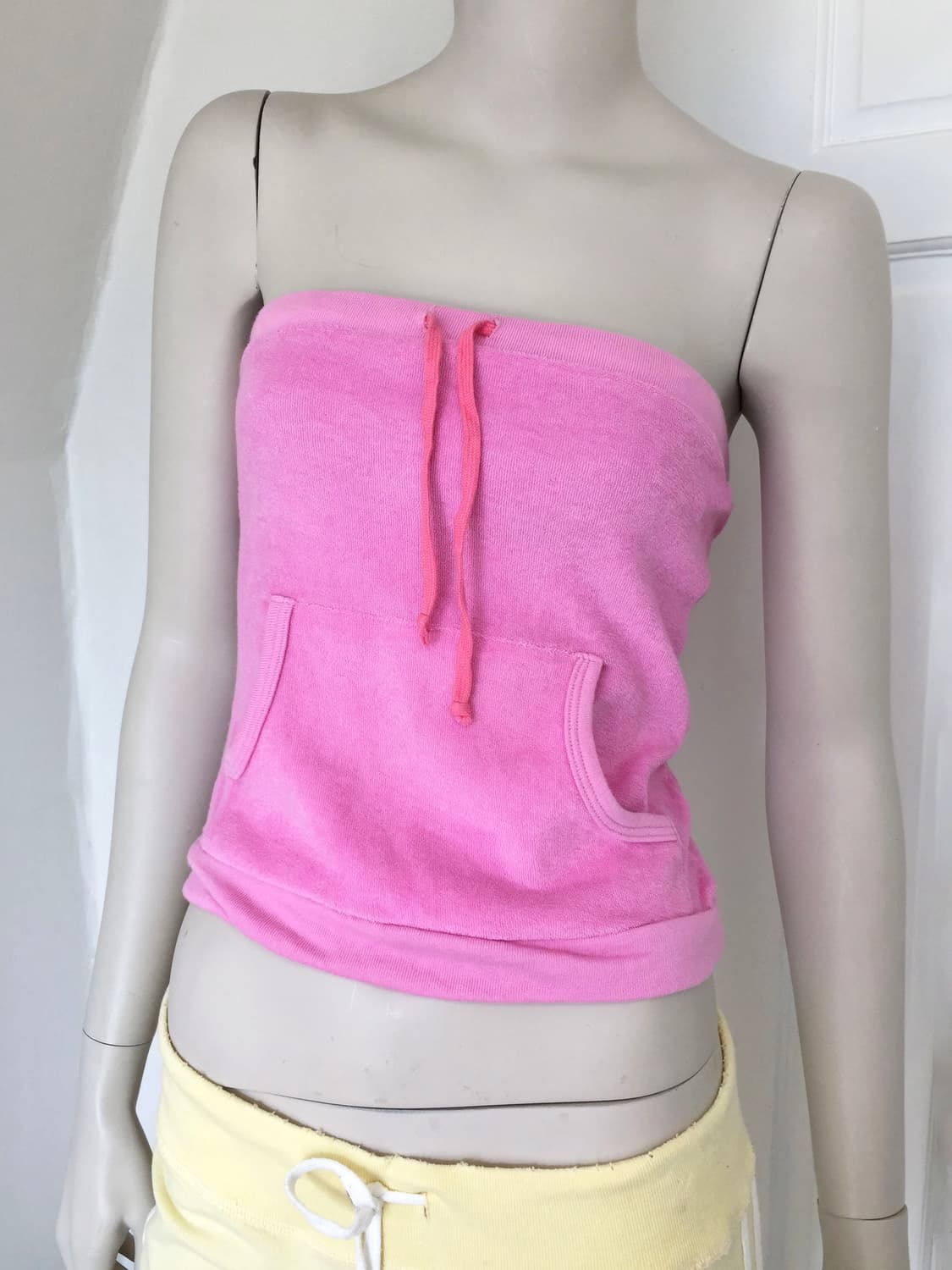 Y2K Terry Pink Tube Top 상품이미지3