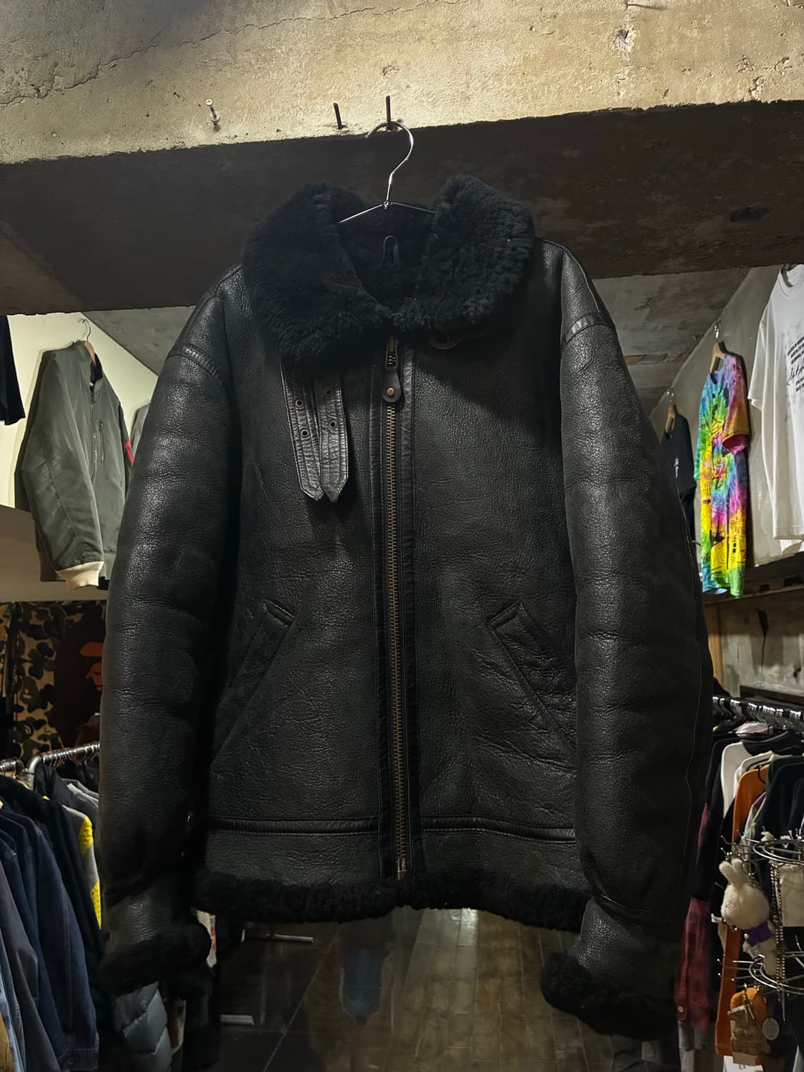 미공군 B-3 TYPE 천연가죽 항공 폭격기 무스탕 상품이미지1