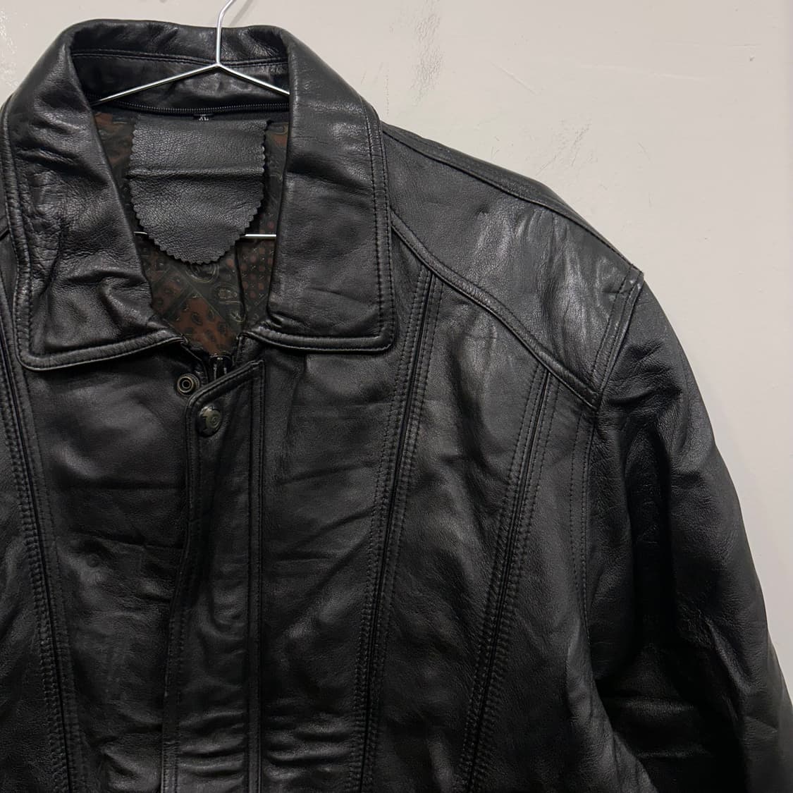 핸드메이드 빈티지 양가죽 레더 봄버자켓 상품이미지1