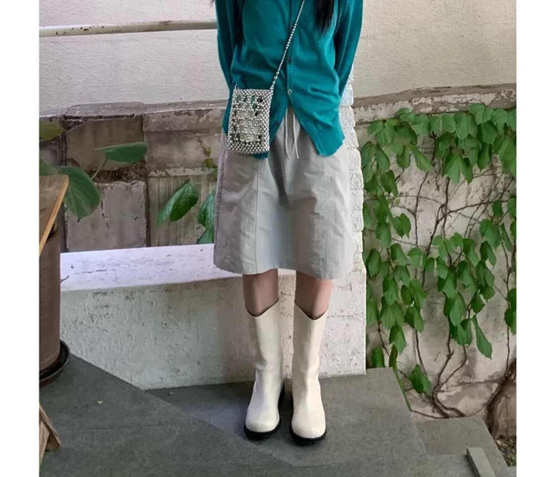 미디 나일론 스트링 스커트 상품이미지3
