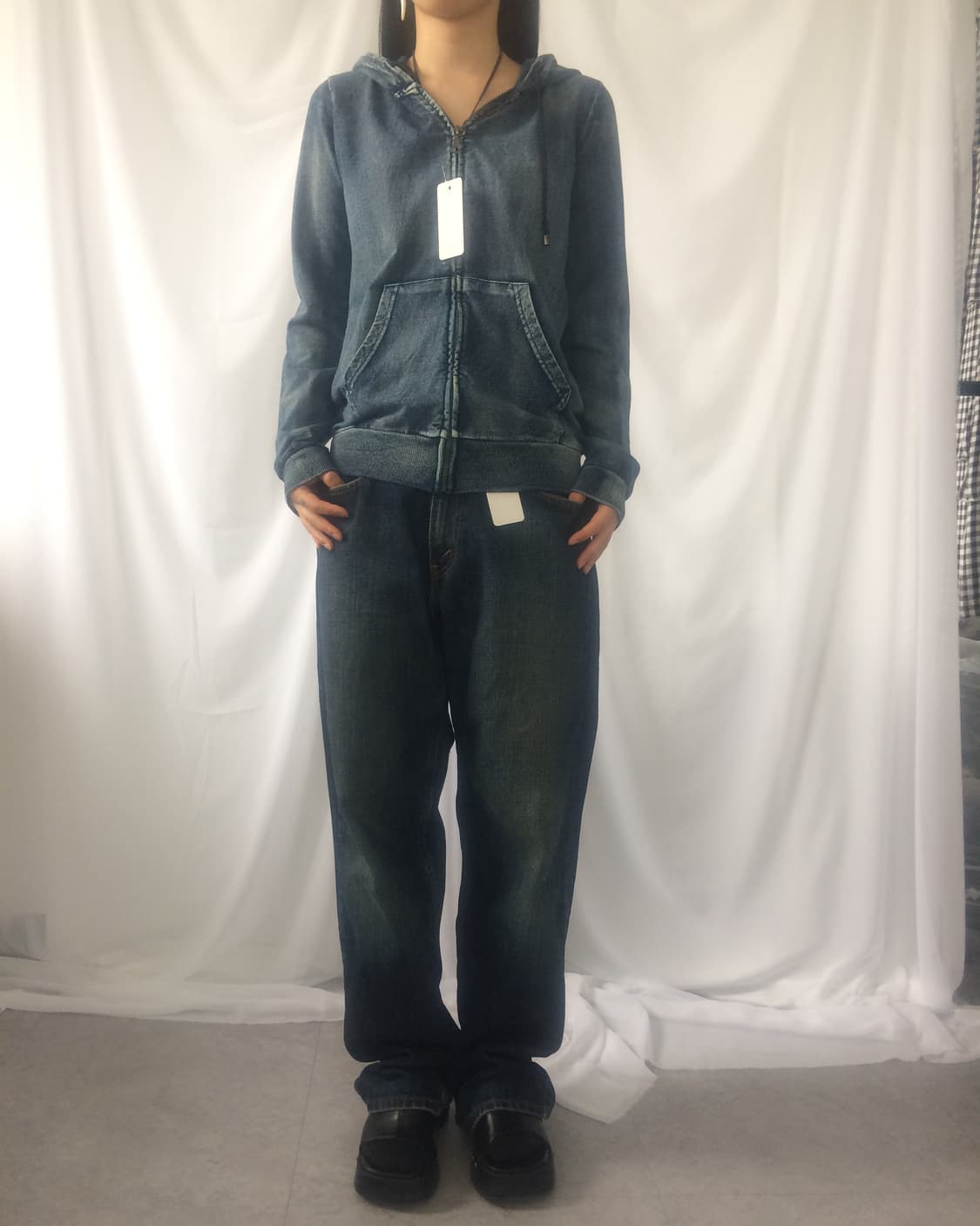 Washing cotton hood zip up 상품이미지5