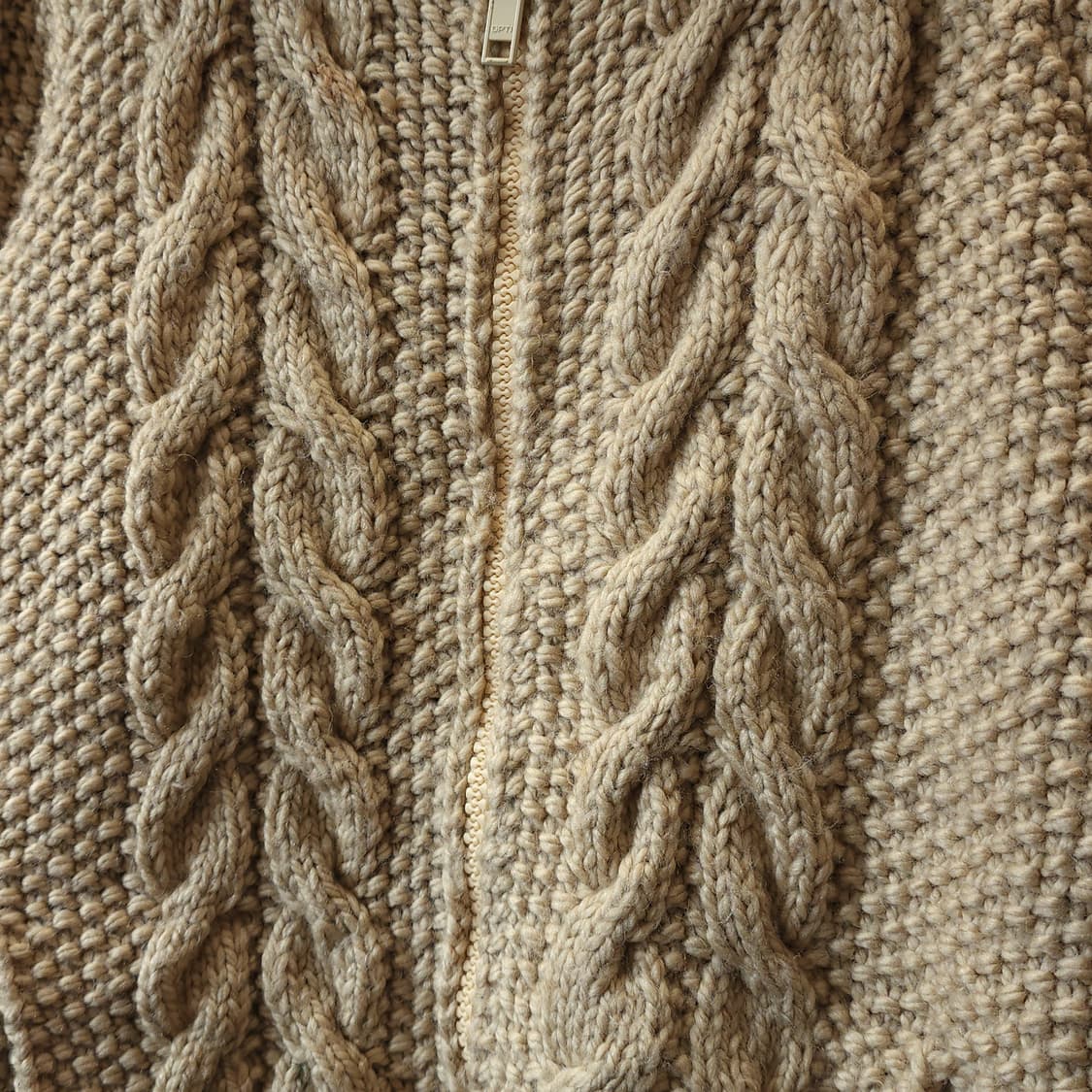 90s 프렌치 핸드메이드 울 가디건 코위찬 헤비울 스웨터 집업 니트 상품이미지6