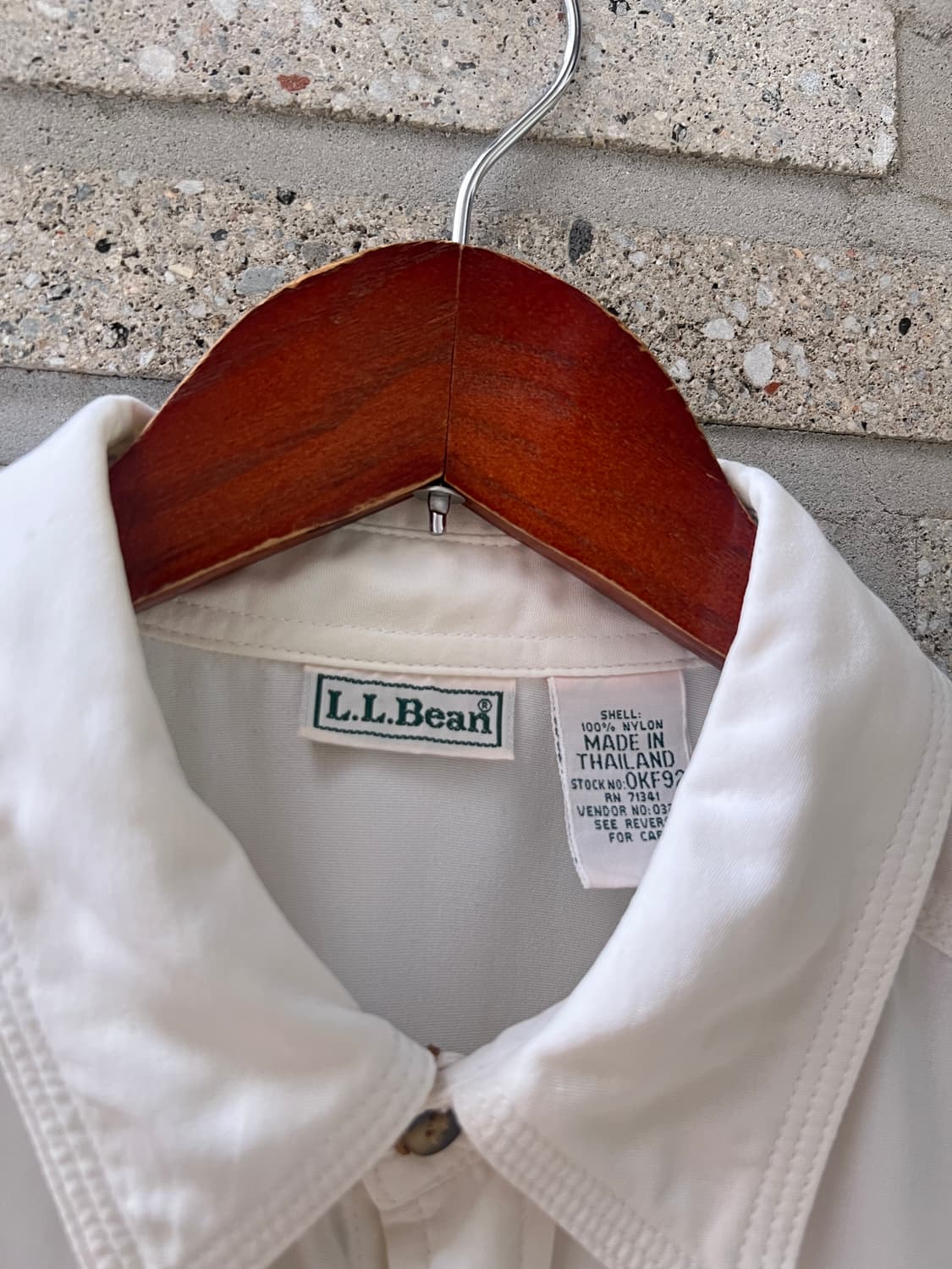 [S]90's L.L.Bean 엘엘빈 2포켓 화이트 나일론 셔츠 상품이미지3
