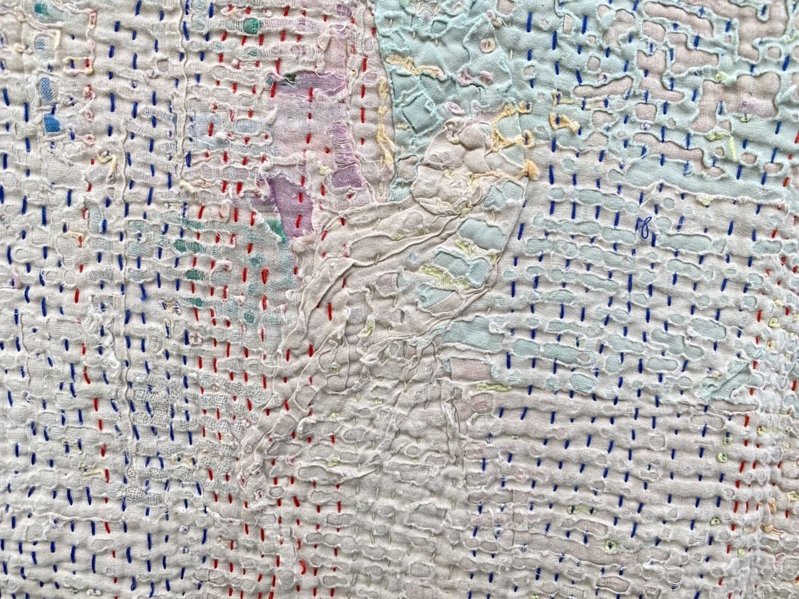 빈티지 칸타 퀼트 러그 블랭킷 인도 퀼트 보로 사시코 상품이미지5