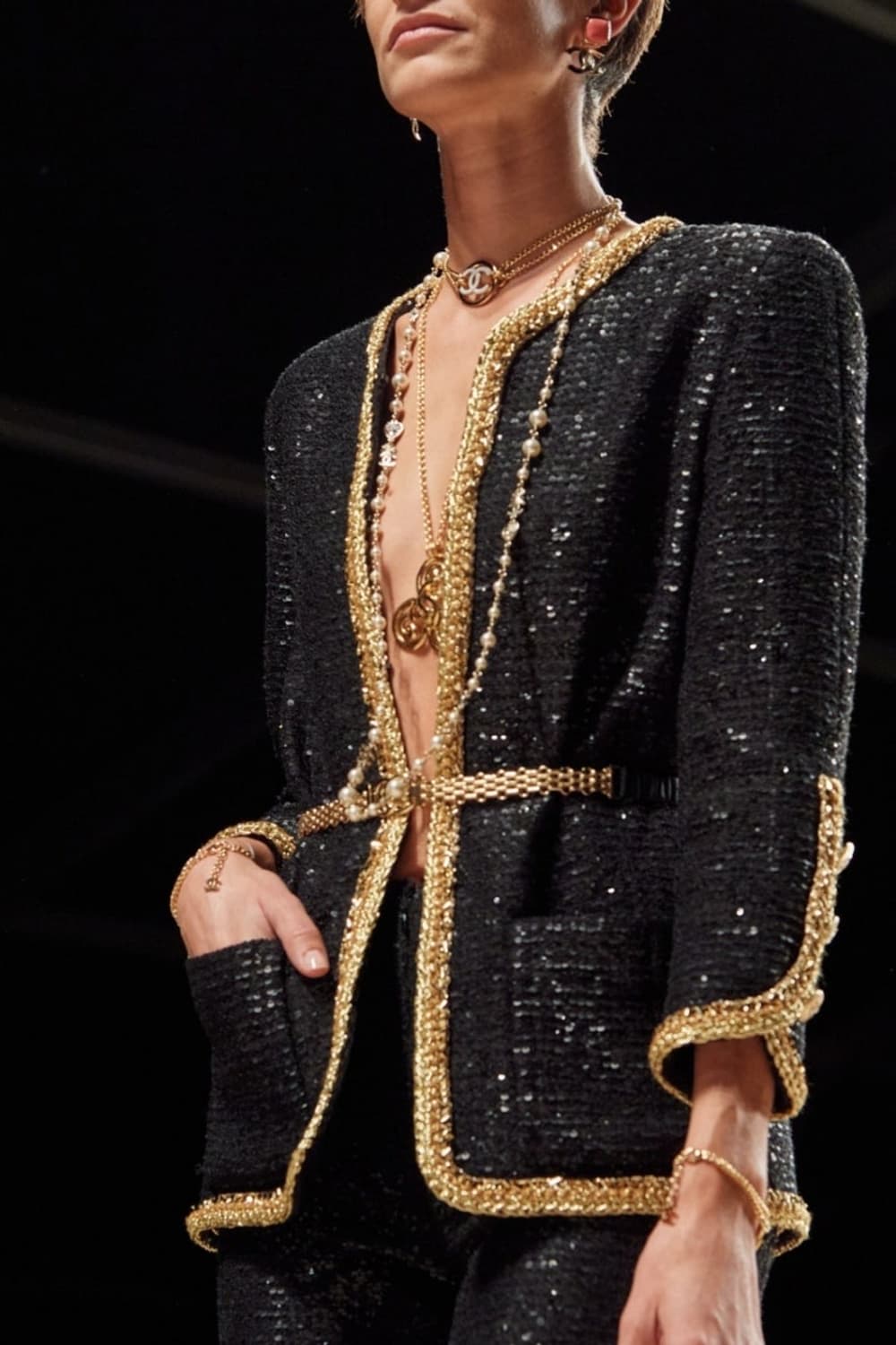샤넬 스팽글 트위드자켓 상품이미지2