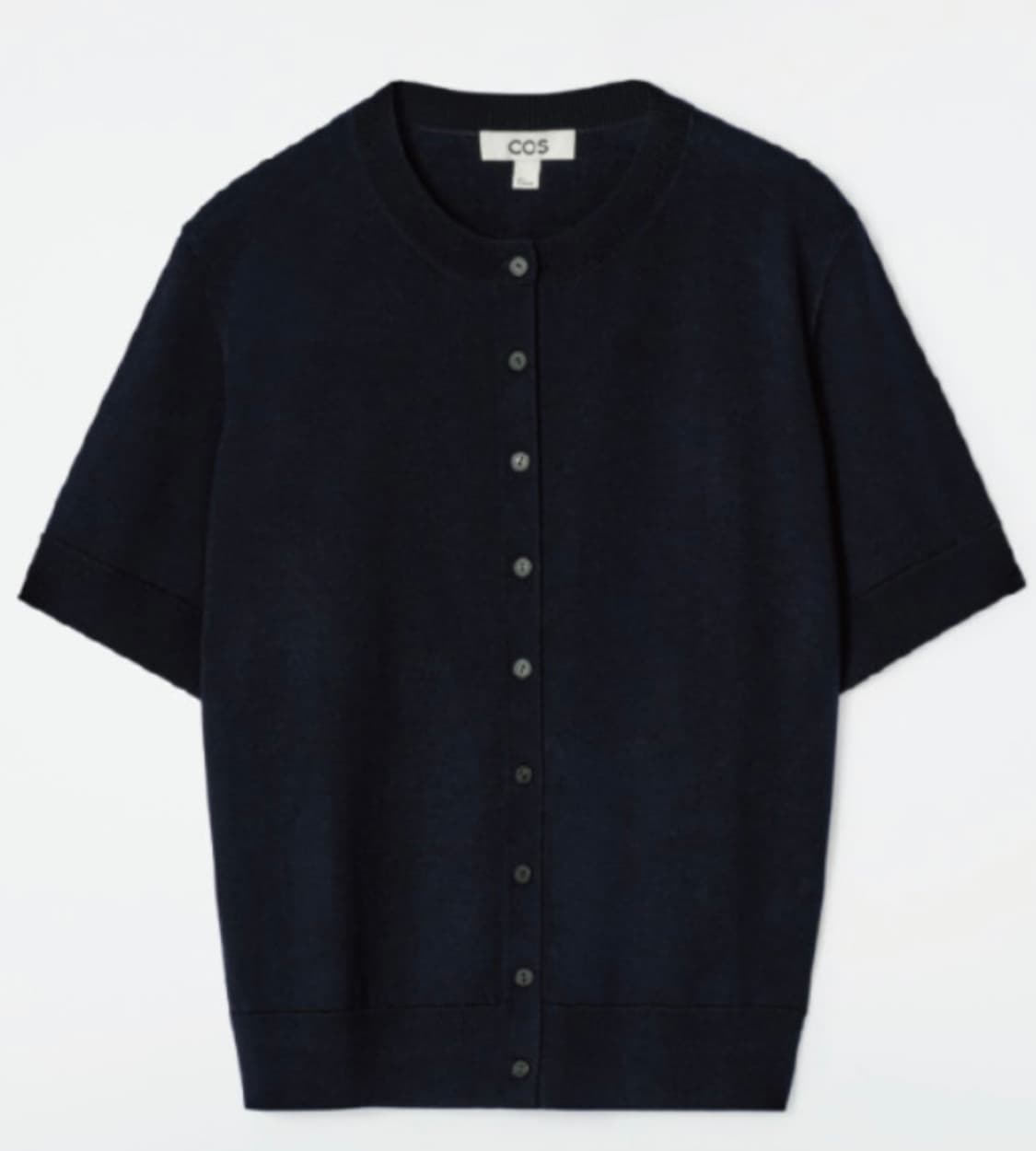 COS 코스 숏슬리브 메리노울 블랜드 반팔 가디건 네이비 상품이미지3