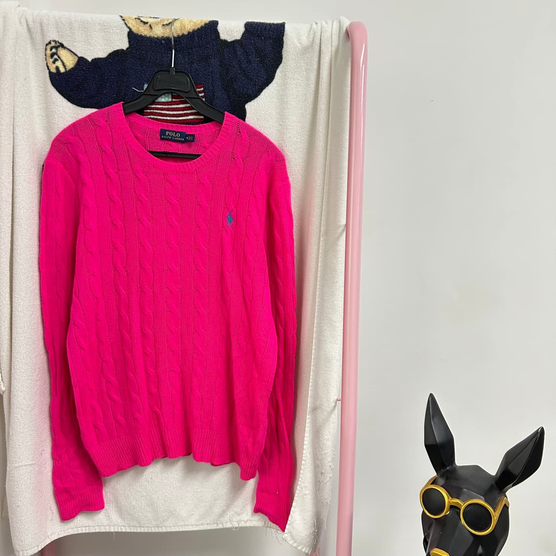 폴로 형광 핑크 니트[415] 상품이미지1