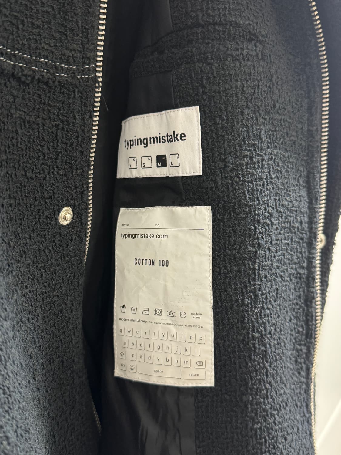 [M, 105] Typing Mistake 엘보패치 트위드 블루종 상품이미지3