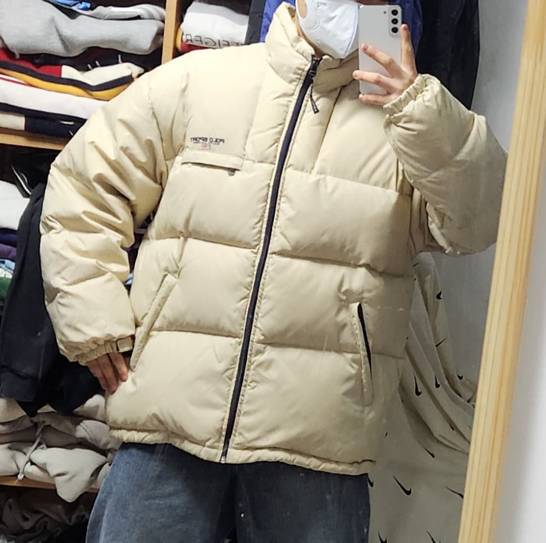 폴로 스포츠 디트로이트 베이지 푸퍼 패딩 올드스쿨 자켓 상품이미지2