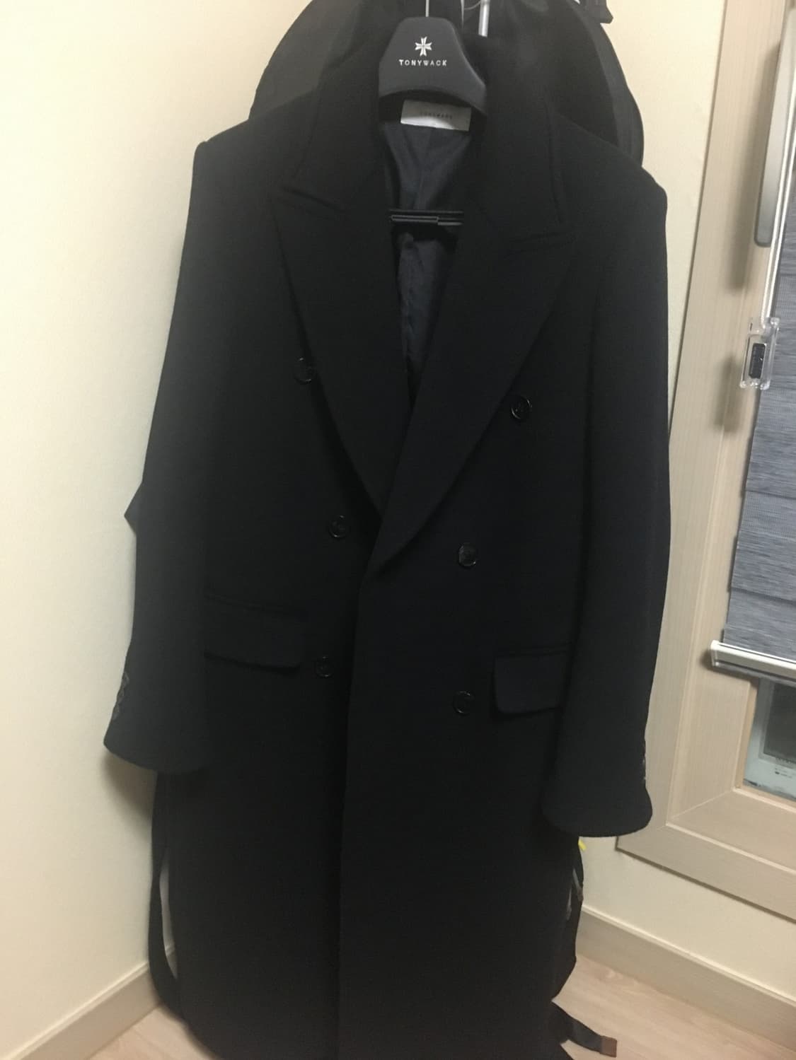토니웩 블랙 더블 코트 L 상품이미지2