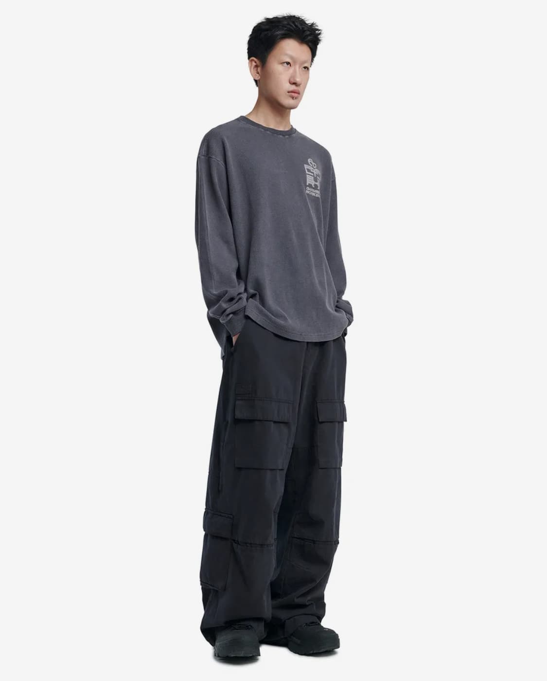 노매뉴얼 폴리테루 OVERDYED WAFFLE LONG SLEEVE 상품이미지2