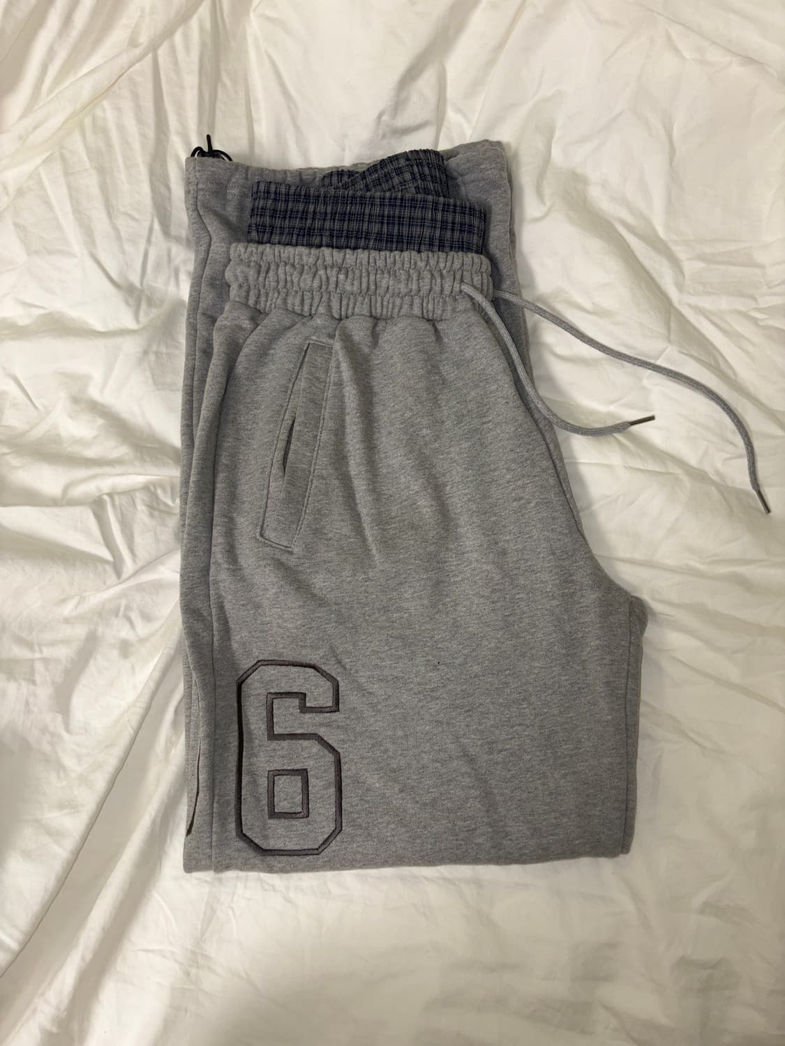 Check Layered 96 Wide 2way Jogger - Gray 상품이미지3