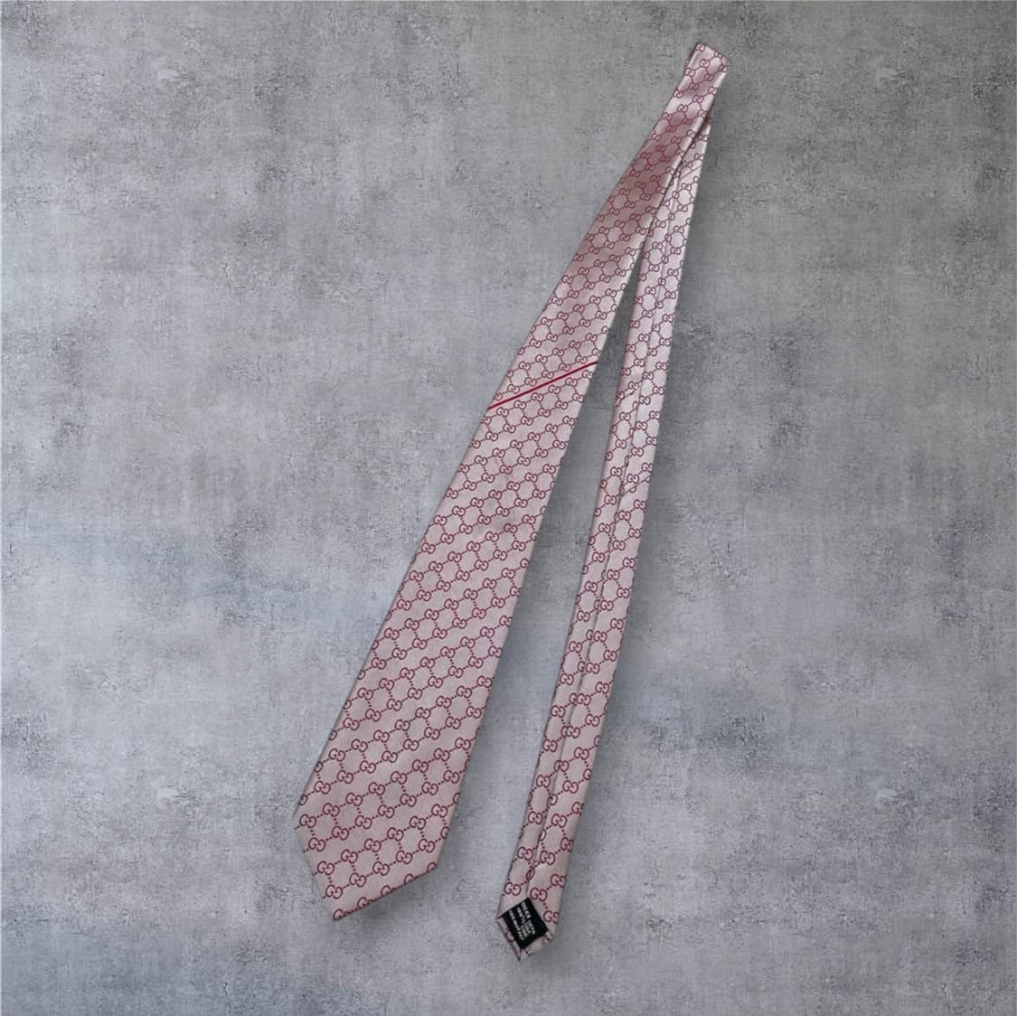 구찌 Gucci 핑크베이지 GG 패턴 실크 넥타이 상품이미지2