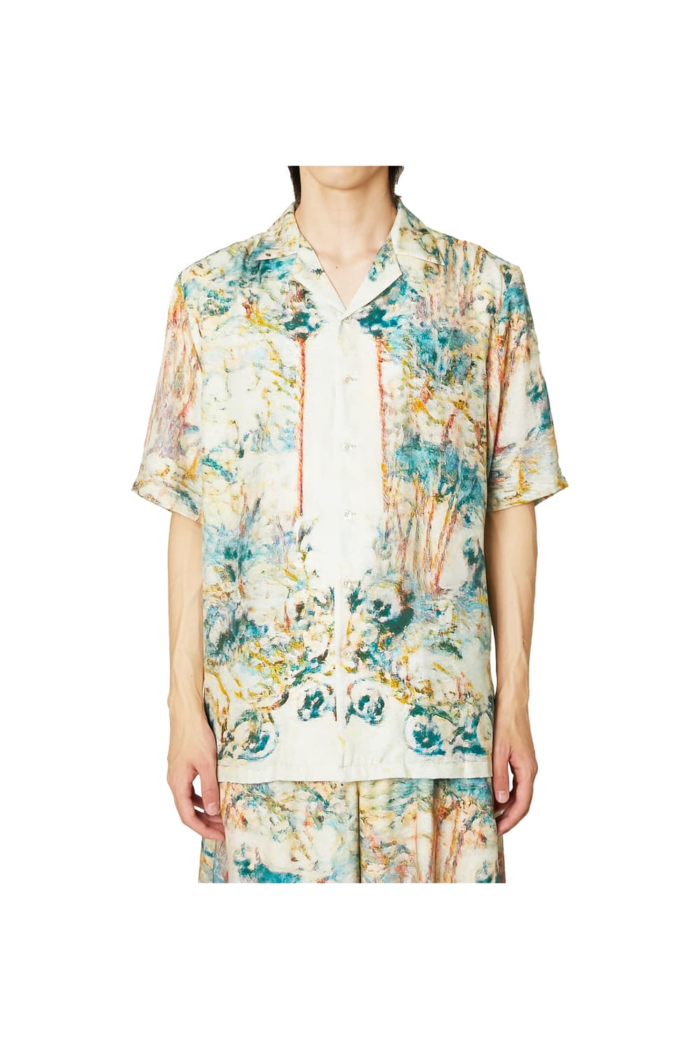 새상품 TAAKK 탁 베이지 실크 오픈 카라셔츠  상품이미지3