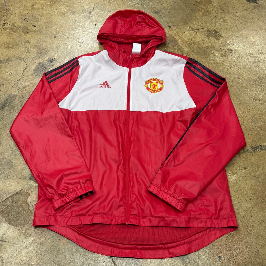[정품/100] 아디다스 맨유 바람막이 후드 레드 b16 상품이미지2