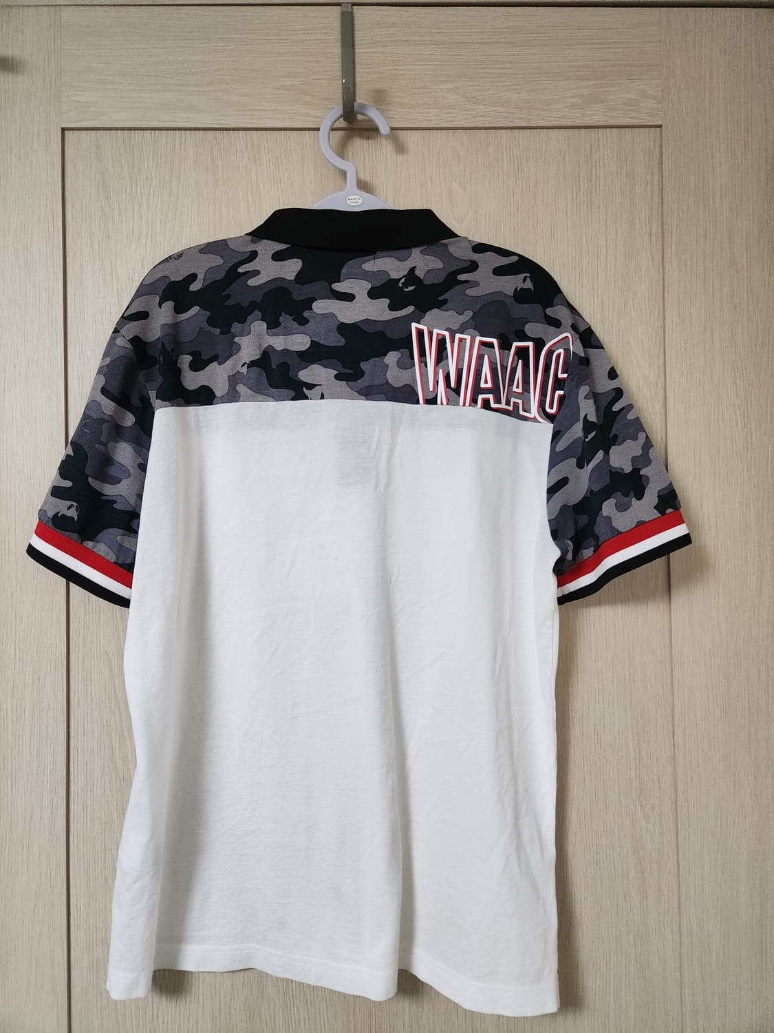 WAAC 카모 배색 반팔 카라티 화이트 상품이미지1