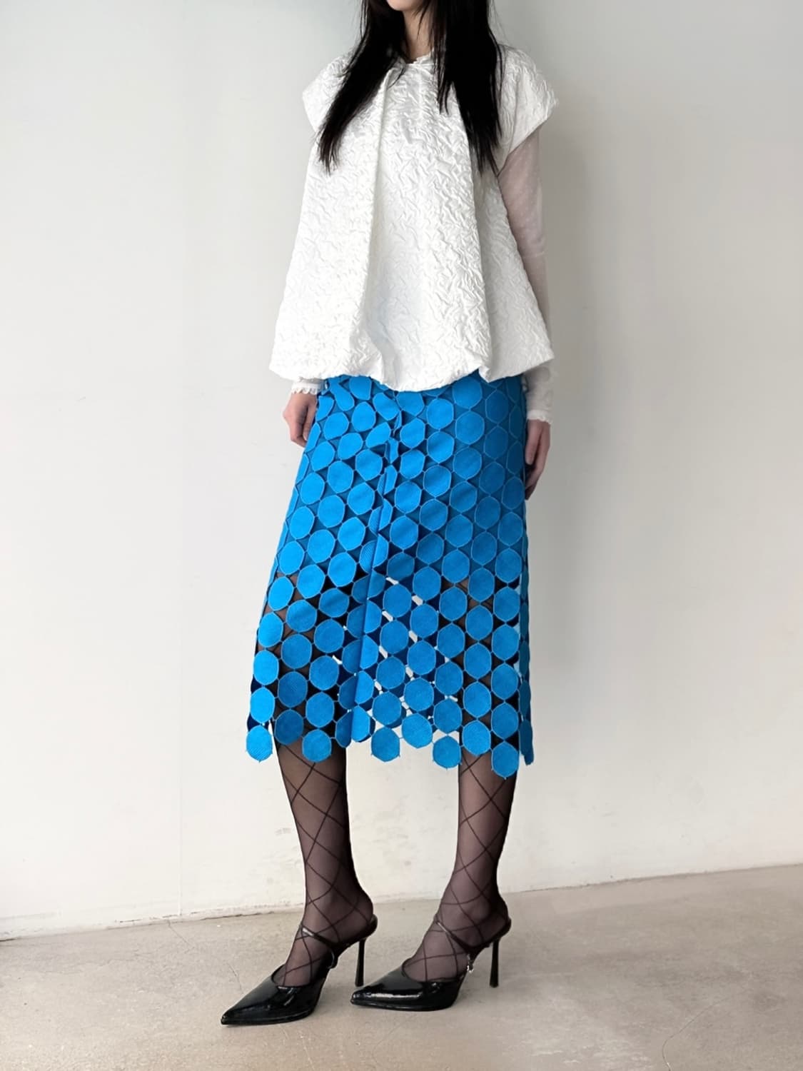 Punching ocean skirt / blue 상품이미지4