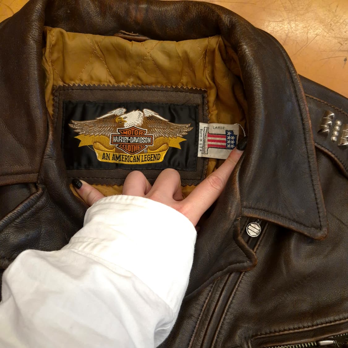할리데이비슨 브라운 가죽자켓 상품이미지4