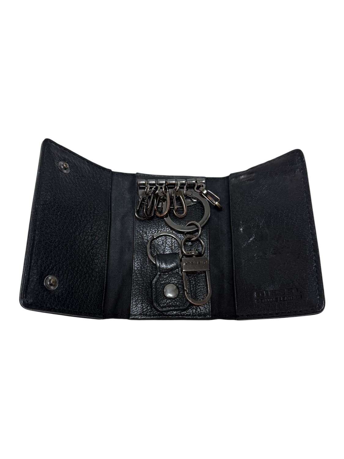 디젤 블랙 메탈 로고 6링 가죽 키케이스  상품이미지1