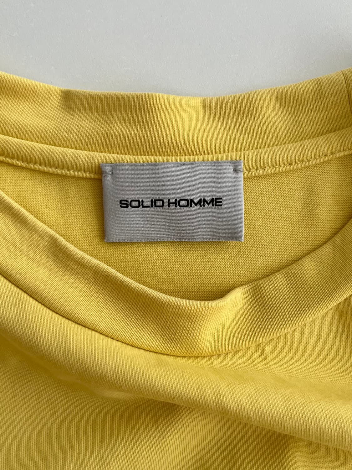 100) 솔리드옴므 백프린팅 롱슬리브 티셔츠 옐로우 상품이미지4