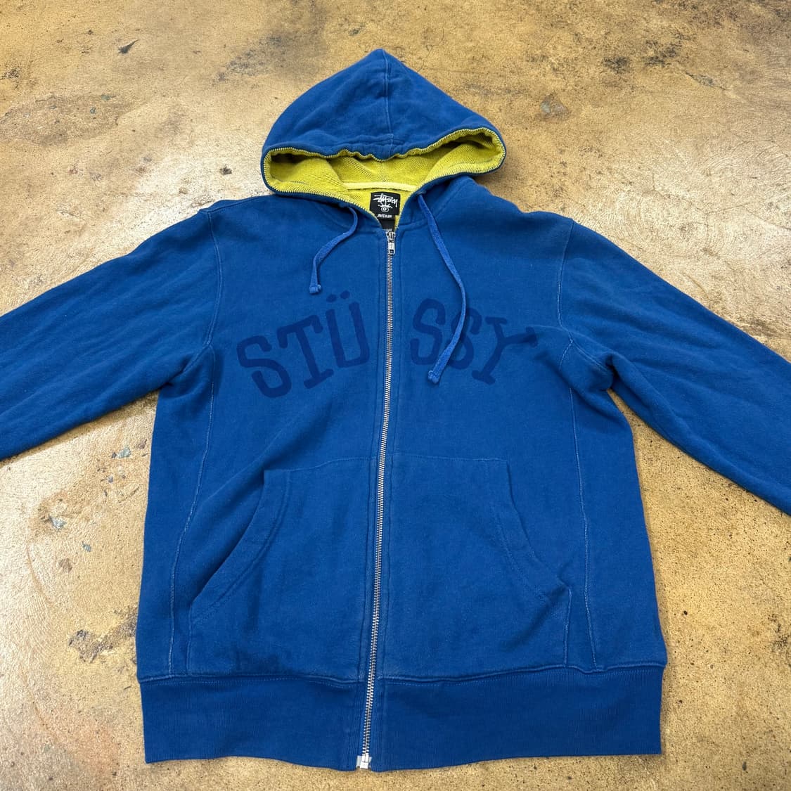스투시 블루 옐로우 후드집업  상품이미지3