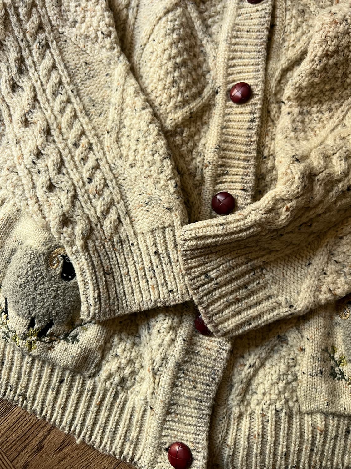 [XL]90's 유로 빈티지 보카시 피셔맨 스웨터 가디건 상품이미지5