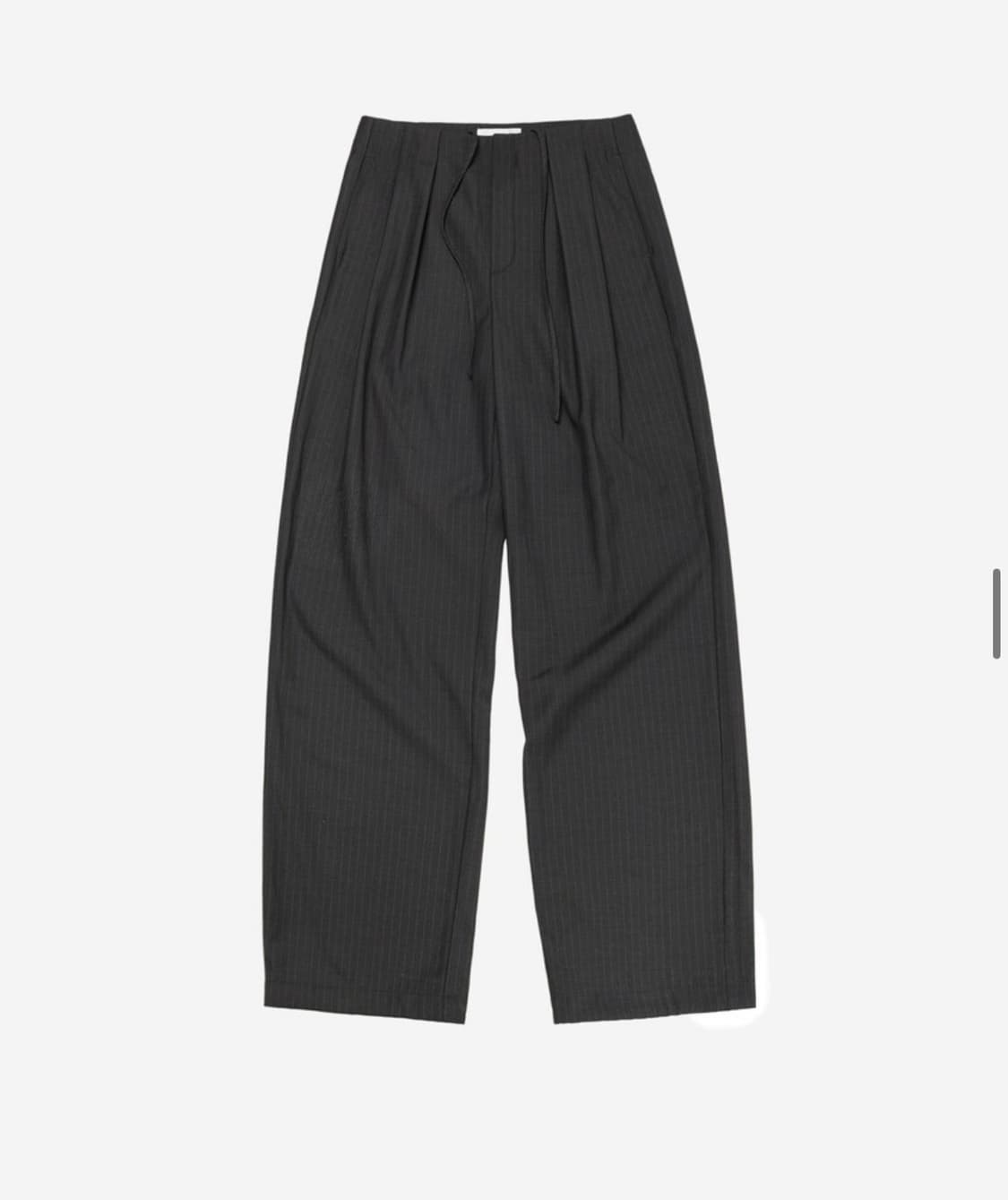 이어닝 WOOL STRIPE PIN-TUCK SLACKS, 차콜  상품이미지9