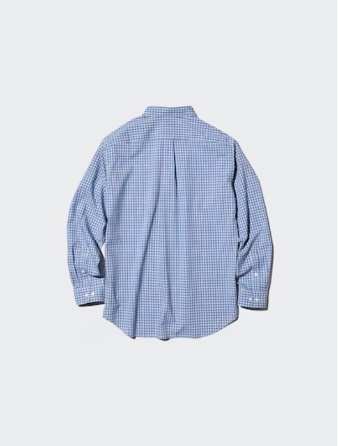 [4XL] 유니클로 브로드셔츠 체크셔츠 블루 상품이미지2