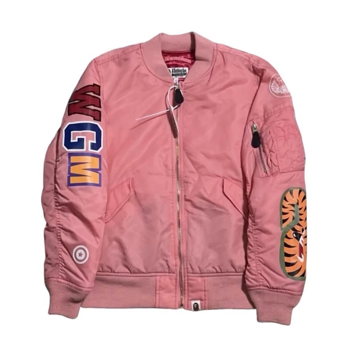 베이프 핑크 샤크 마원 점퍼 ma-1 상품이미지1