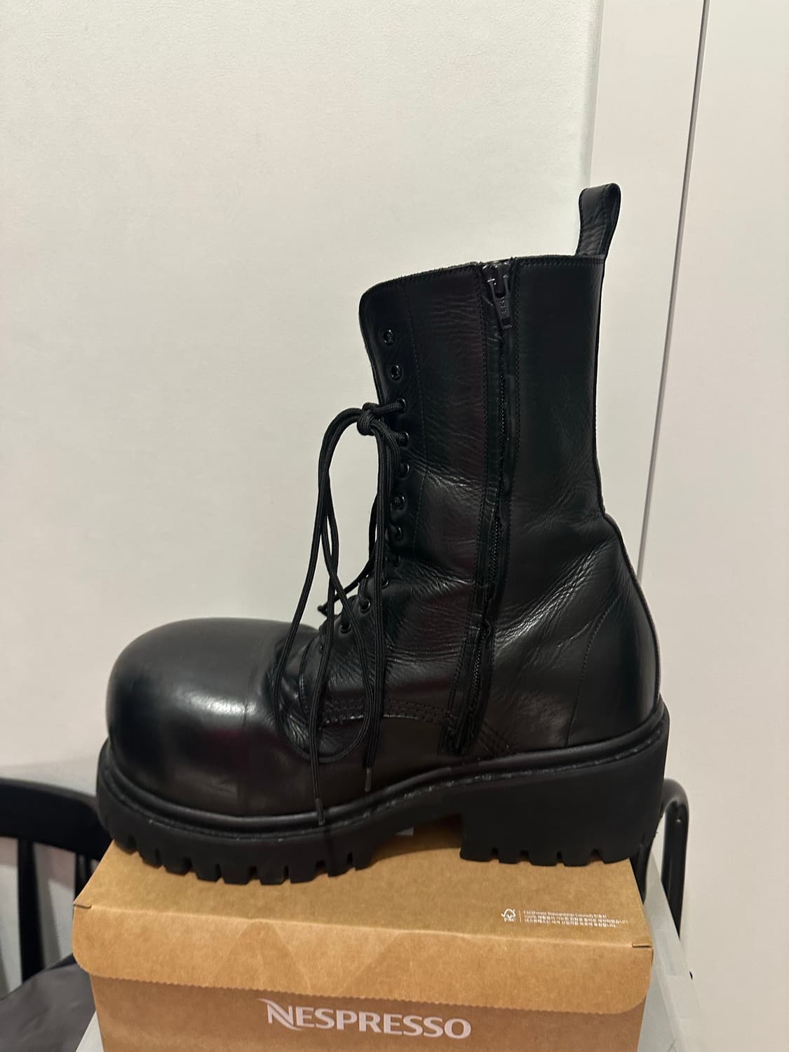 발렌시아가 스톰퍼 부츠 레더 44 상품이미지4