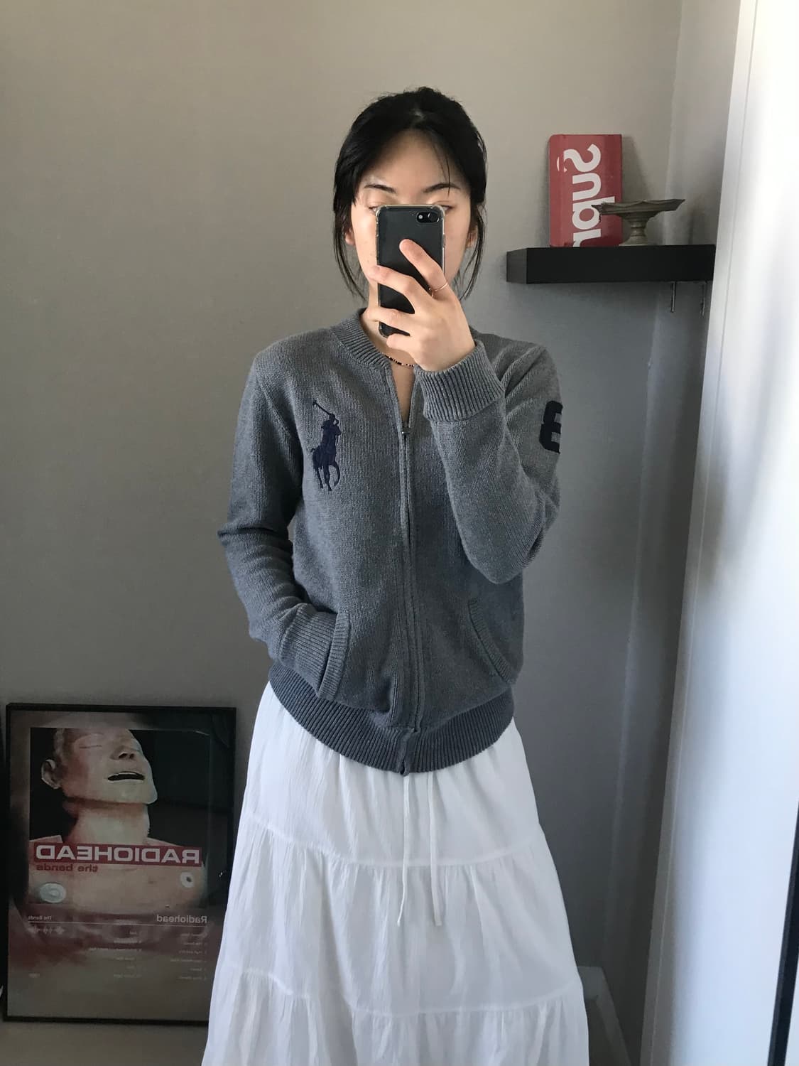 폴로 랄프로렌 빅포니로고 그레이 니트 집업 상품이미지2