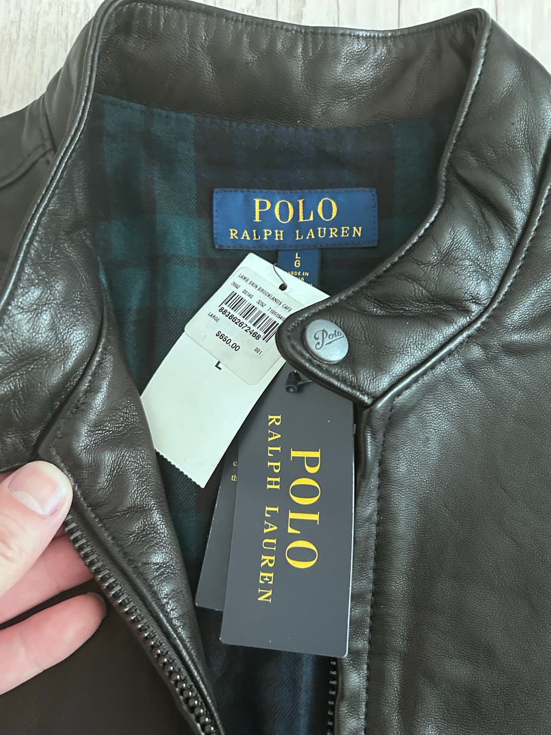 폴로 랄프로렌 카페 레이서 램스킨 레더 자켓 L  상품이미지4