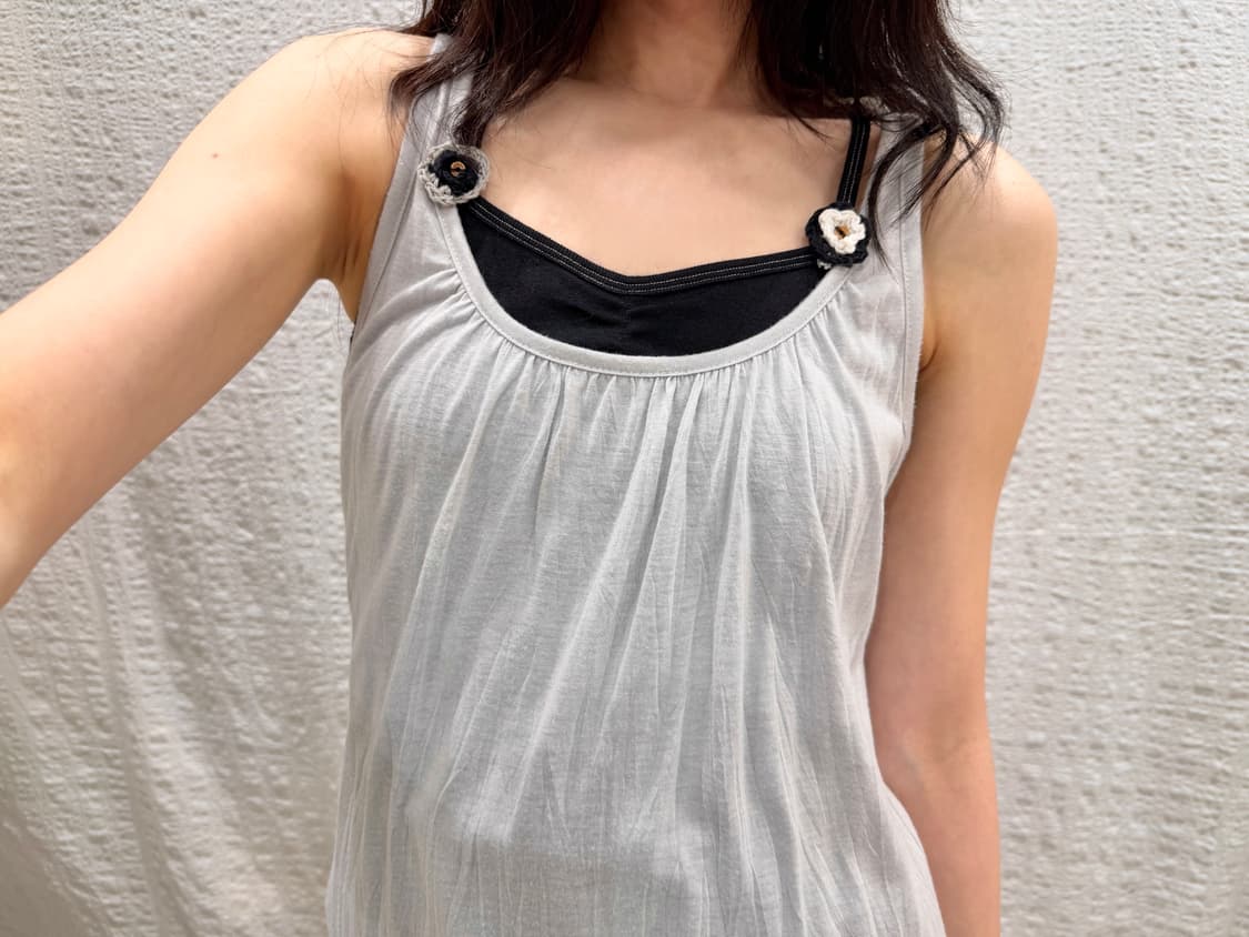 Crochet flower sleeveless 상품이미지2