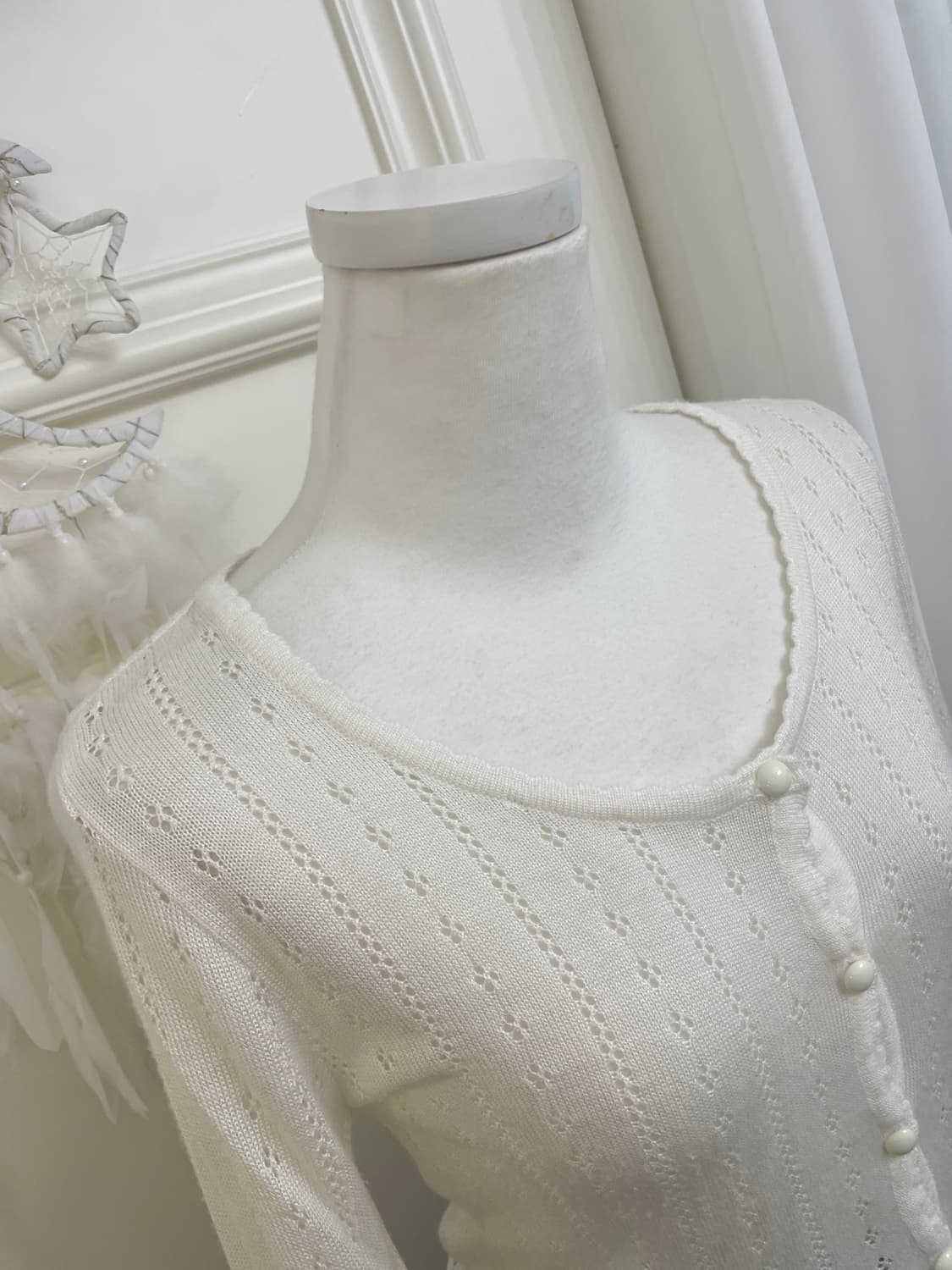INGNI white crochet basic cardigan 상품이미지8