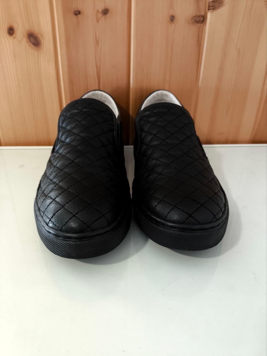 270mm 미소페 레더 퀼팅 블랙 슬립온 상품이미지3