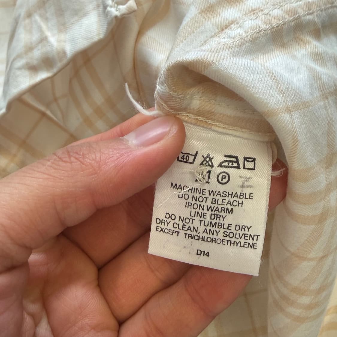 L 버버리 화이트 체크 반팔 셔츠 상품이미지5