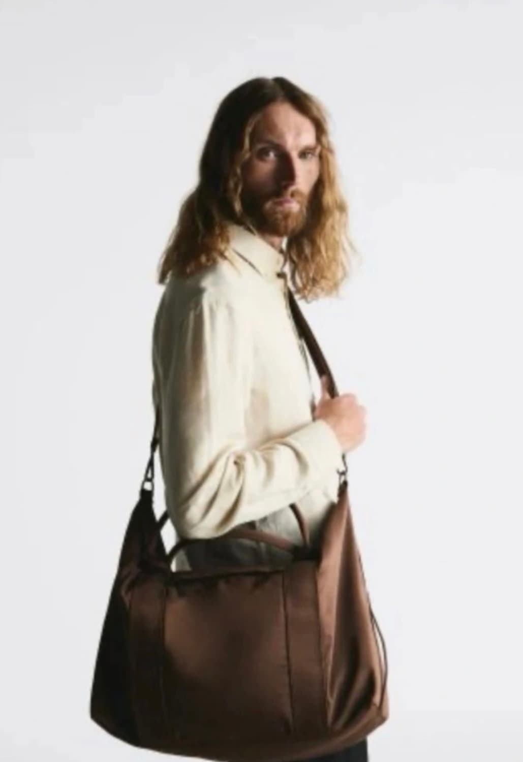 (Zara) 자라 남성 소프트 볼링백 (브라운) 상품이미지7