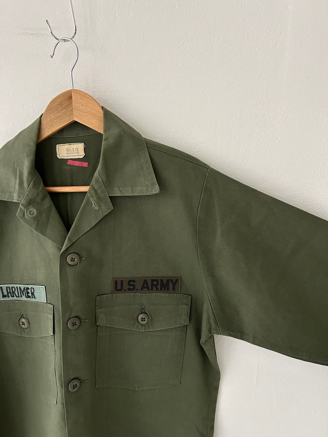 80s US Army og-507 utility shirt. 상품이미지4