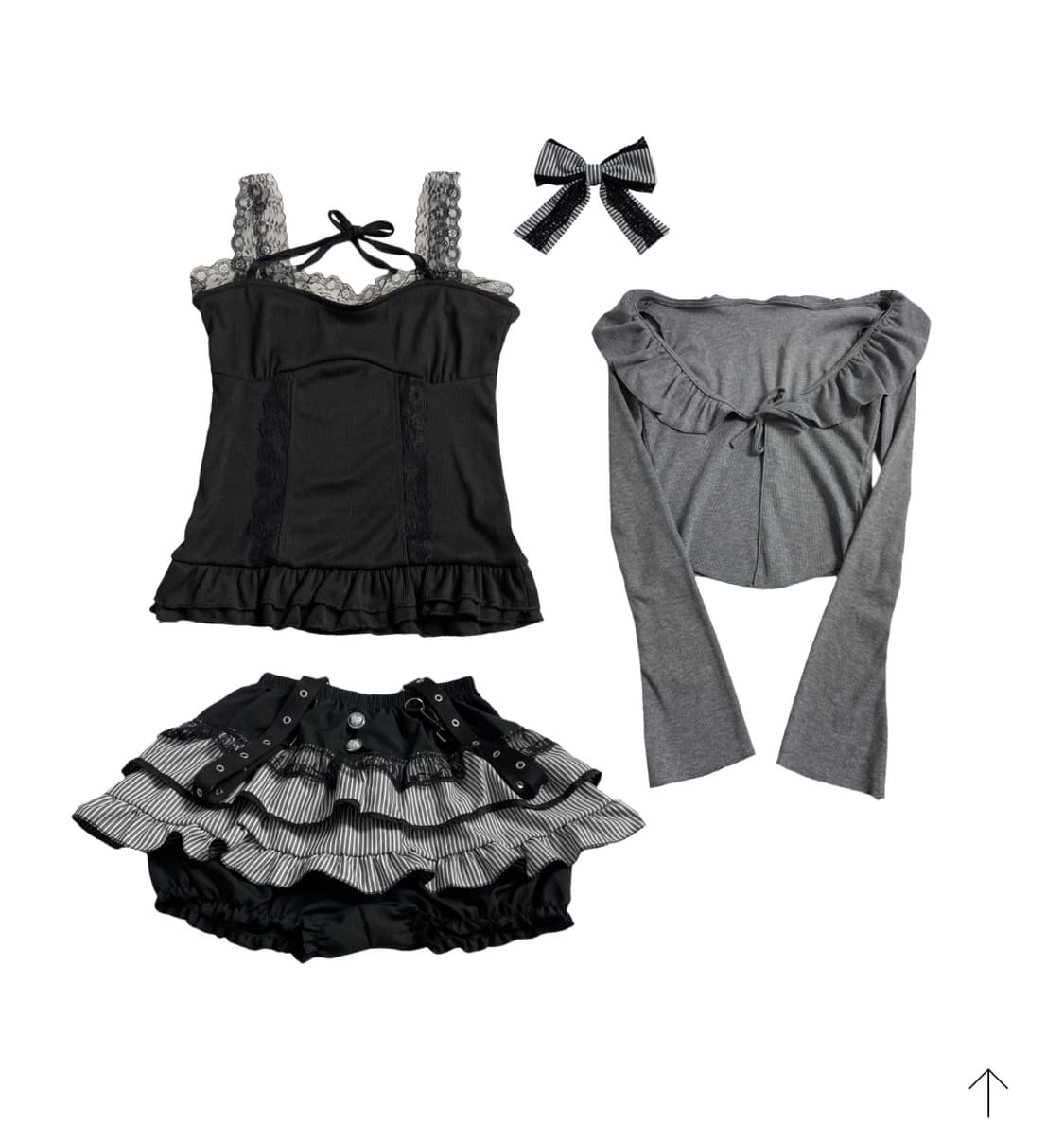 히니츠키 레이스 리본 셋업 투피스 상품이미지3