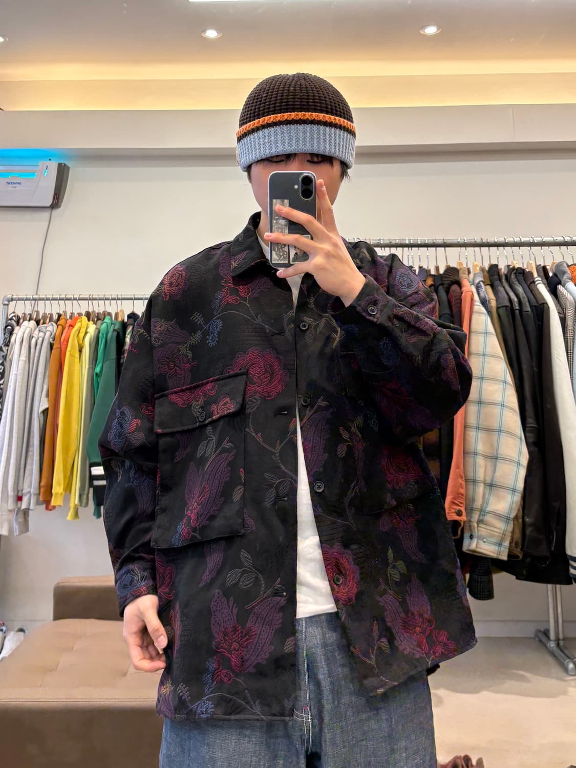 하레 플라워 자카드 셔츠 자켓 상품이미지8