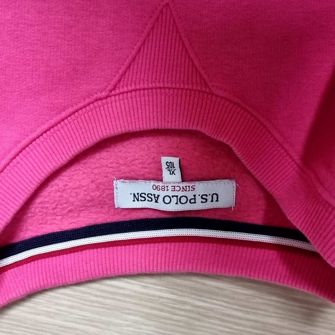 U.S.폴로 에센 핑크 맨투맨 티셔츠(100-105) 상품이미지4