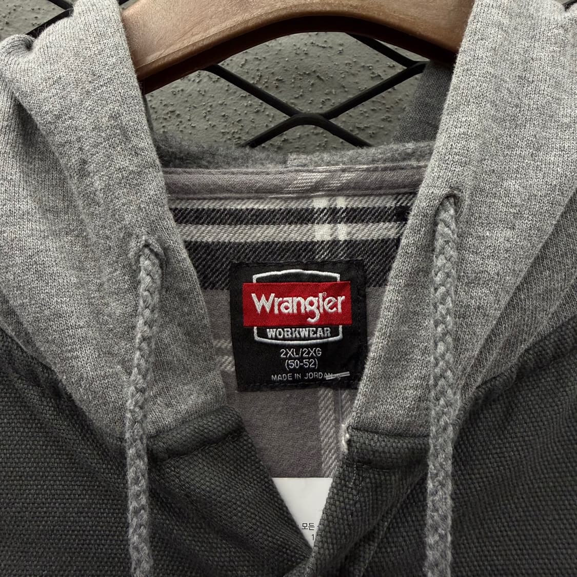 랭글러 후드자켓 워크포켓 로고패치 셔츠 디테일 차콜 상품이미지7